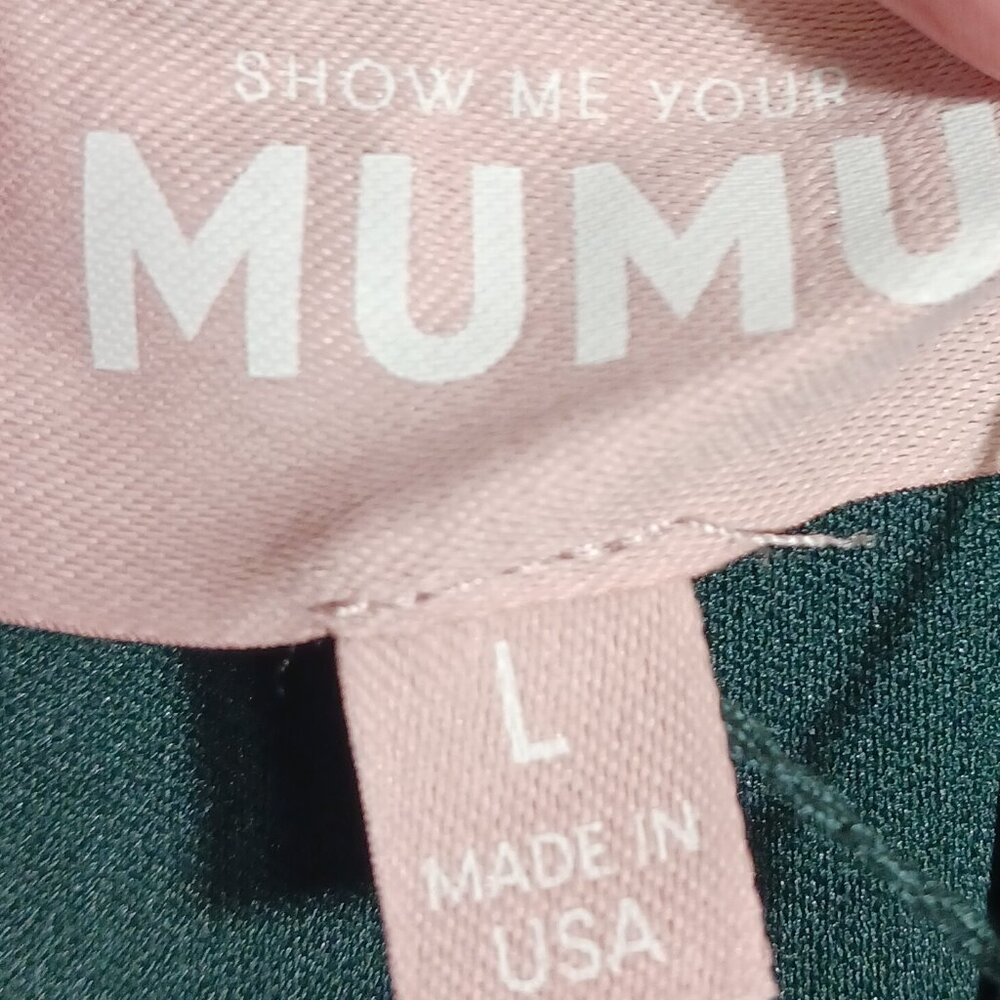 NWT Show Me Your Mumu Claire Midi Dress - Emerald Chiffon, Size Large, Wedding - Picture 2 of 16